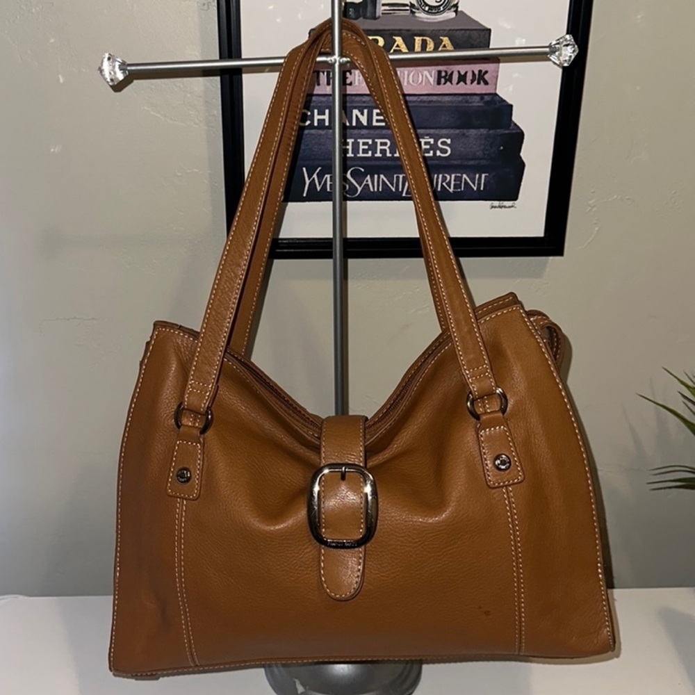 Franco Sarto Vintage Brown Leather Tote Bag EUC